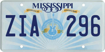 MS license plate ZIA296