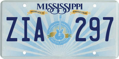 MS license plate ZIA297