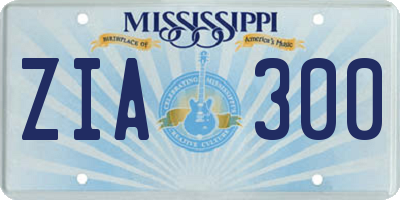 MS license plate ZIA300