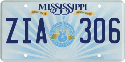 MS license plate ZIA306