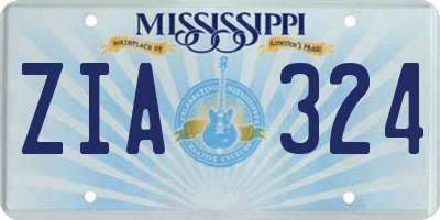 MS license plate ZIA324