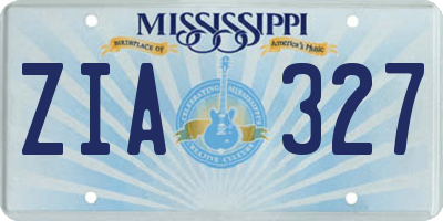 MS license plate ZIA327