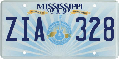 MS license plate ZIA328