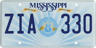 MS license plate ZIA330