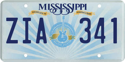 MS license plate ZIA341