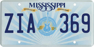 MS license plate ZIA369