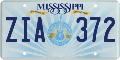 MS license plate ZIA372