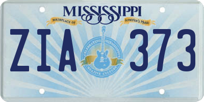 MS license plate ZIA373