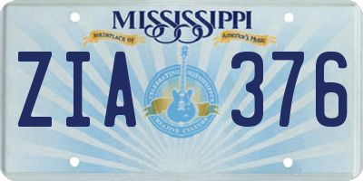 MS license plate ZIA376