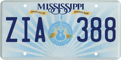 MS license plate ZIA388