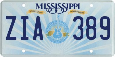 MS license plate ZIA389