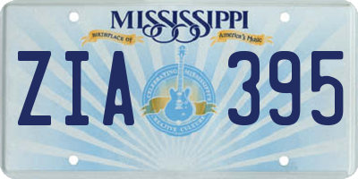 MS license plate ZIA395