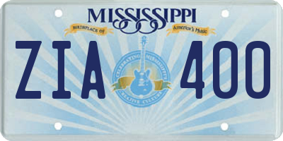 MS license plate ZIA400