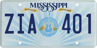 MS license plate ZIA401