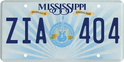 MS license plate ZIA404