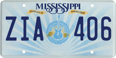 MS license plate ZIA406