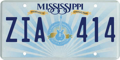 MS license plate ZIA414
