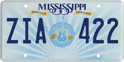 MS license plate ZIA422