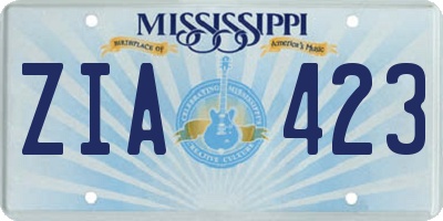 MS license plate ZIA423