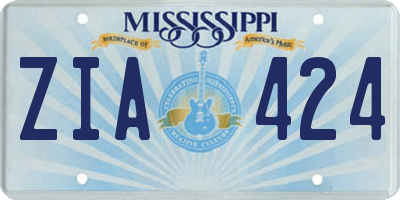 MS license plate ZIA424