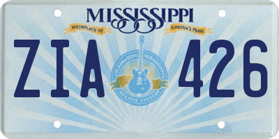 MS license plate ZIA426