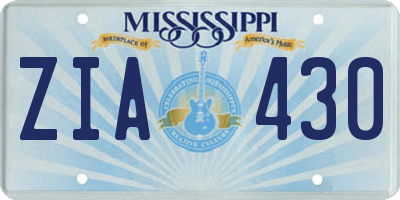 MS license plate ZIA430