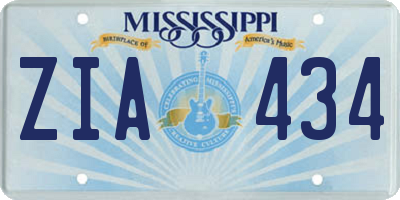 MS license plate ZIA434