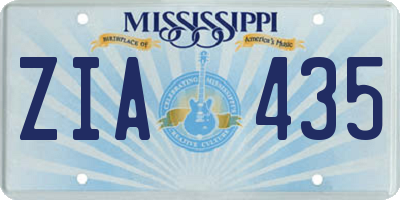 MS license plate ZIA435