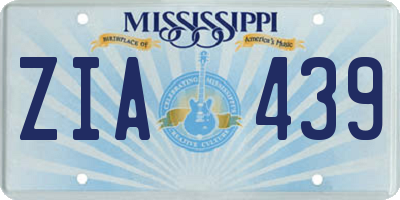 MS license plate ZIA439