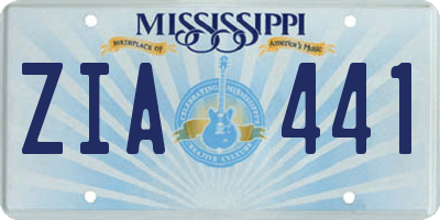 MS license plate ZIA441