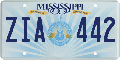 MS license plate ZIA442