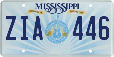 MS license plate ZIA446