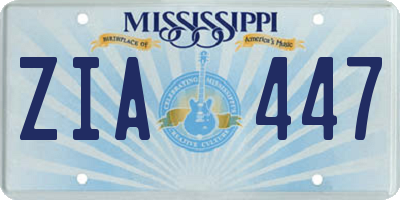 MS license plate ZIA447