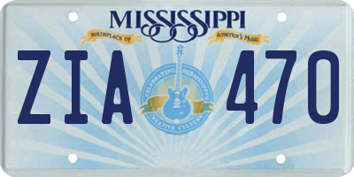 MS license plate ZIA470