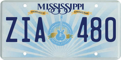 MS license plate ZIA480
