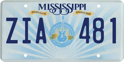 MS license plate ZIA481