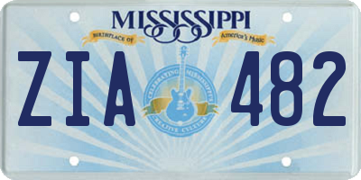 MS license plate ZIA482