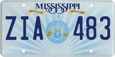 MS license plate ZIA483