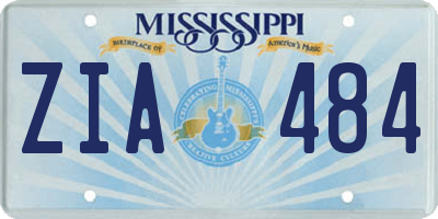 MS license plate ZIA484