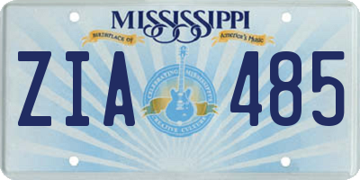 MS license plate ZIA485
