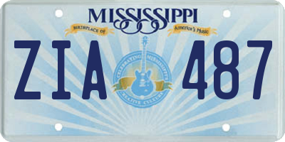 MS license plate ZIA487
