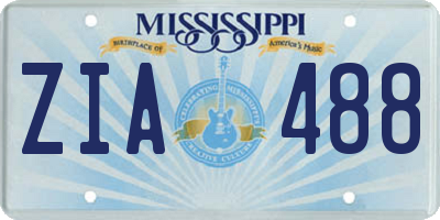 MS license plate ZIA488