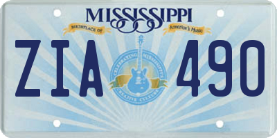 MS license plate ZIA490