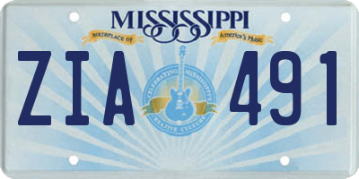 MS license plate ZIA491