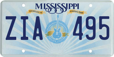 MS license plate ZIA495