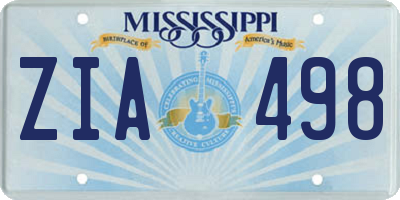 MS license plate ZIA498
