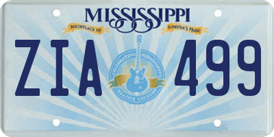 MS license plate ZIA499