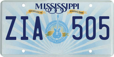 MS license plate ZIA505