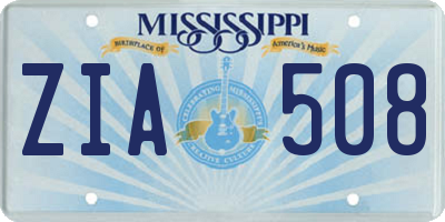 MS license plate ZIA508