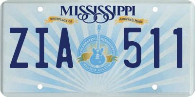 MS license plate ZIA511